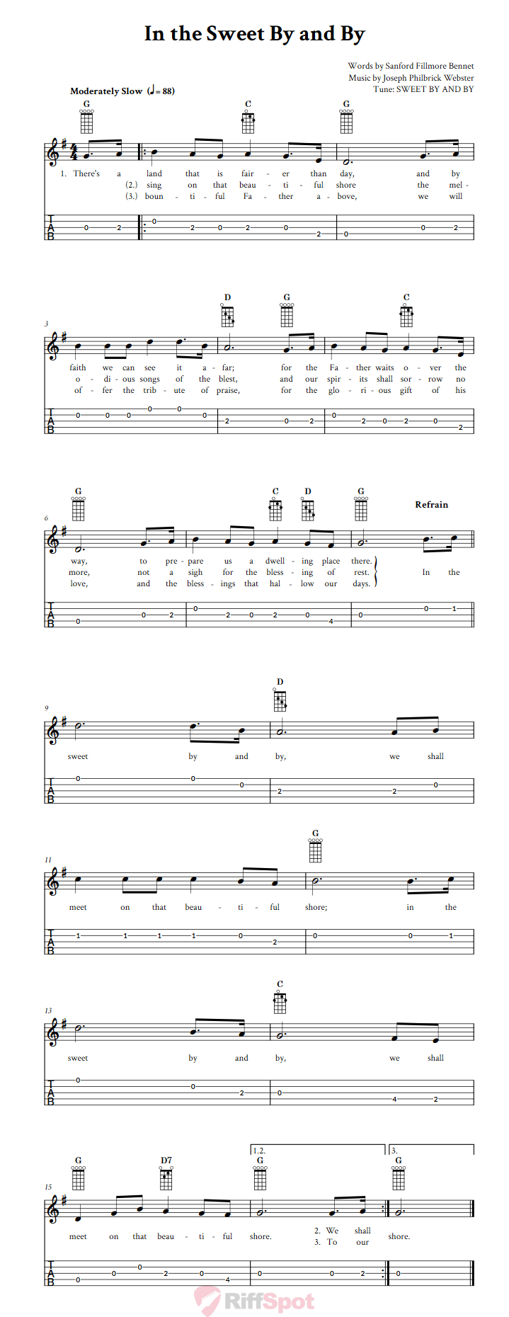 In The Sweet By And By  Banjo Tab