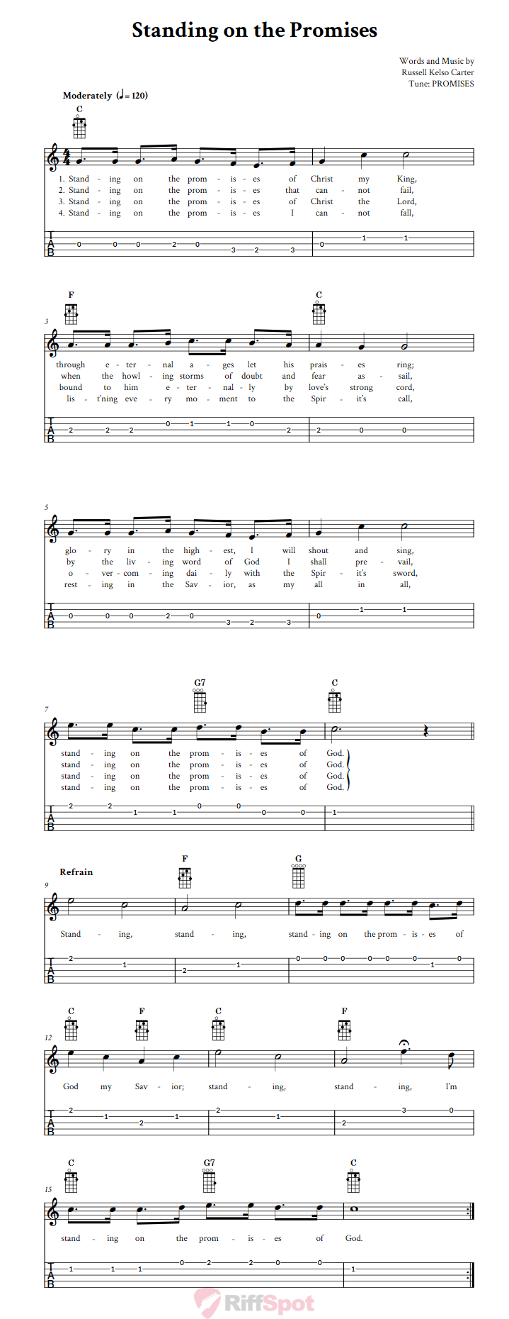 Standing on the Promises  Banjo Tab