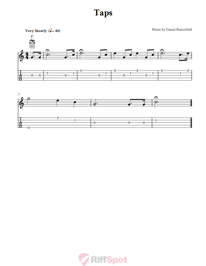 Taps - Easy Banjo Sheet Music and Tab