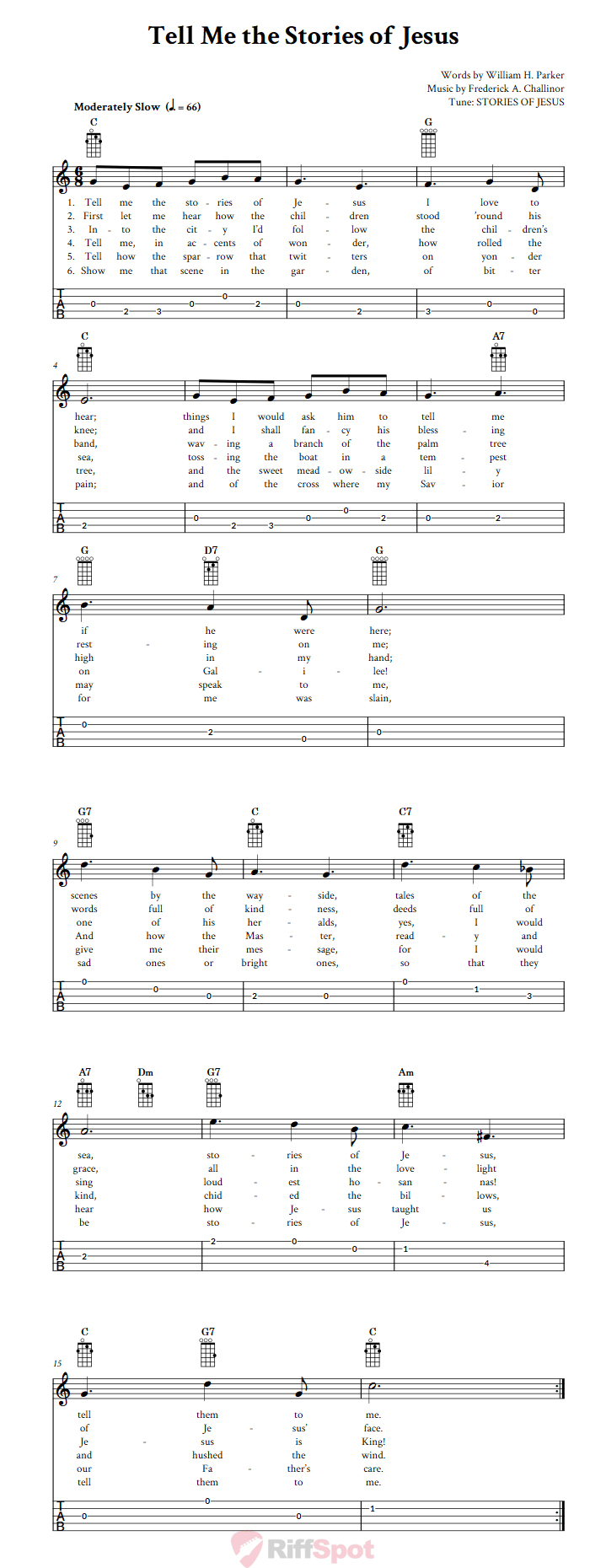 Tell Me the Stories of Jesus  Banjo Tab