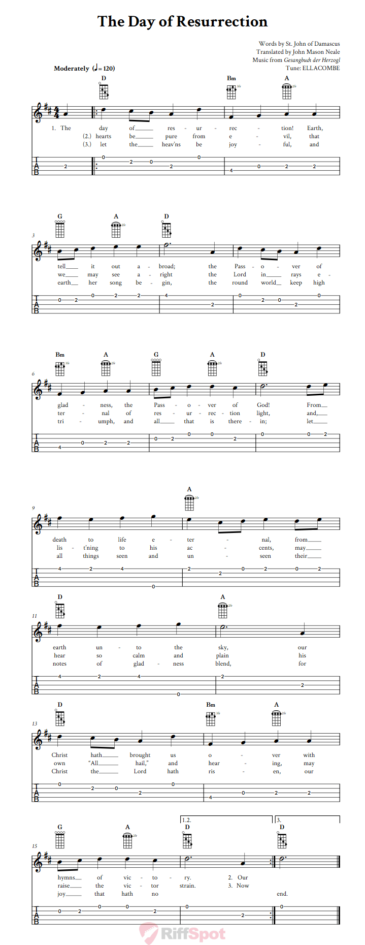 The Day of Resurrection  Banjo Tab