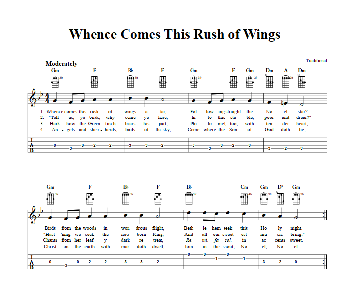 Whence Comes This Rush of Wings  Banjo Tab
