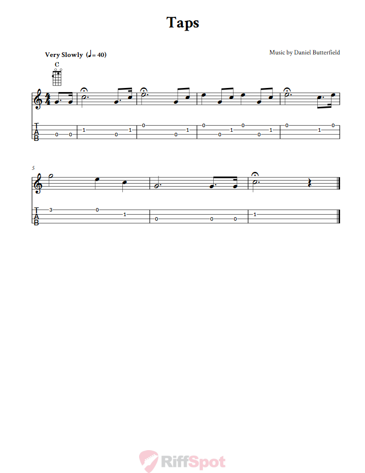 Taps  Baritone Ukulele Tab