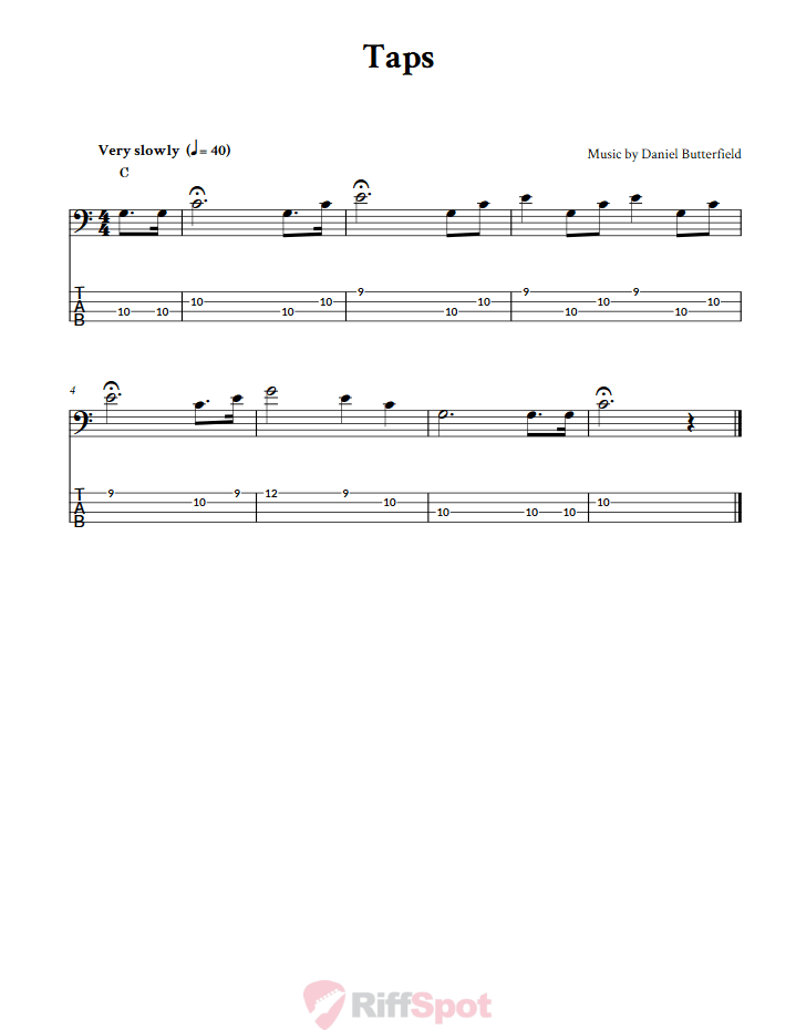 Taps  Bass Guitar Tab