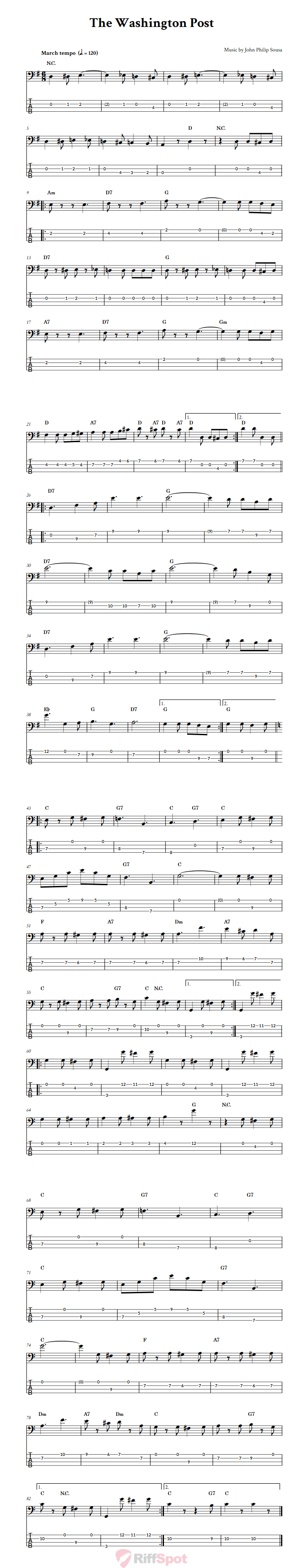 The Washington Post  Bass Guitar Tab