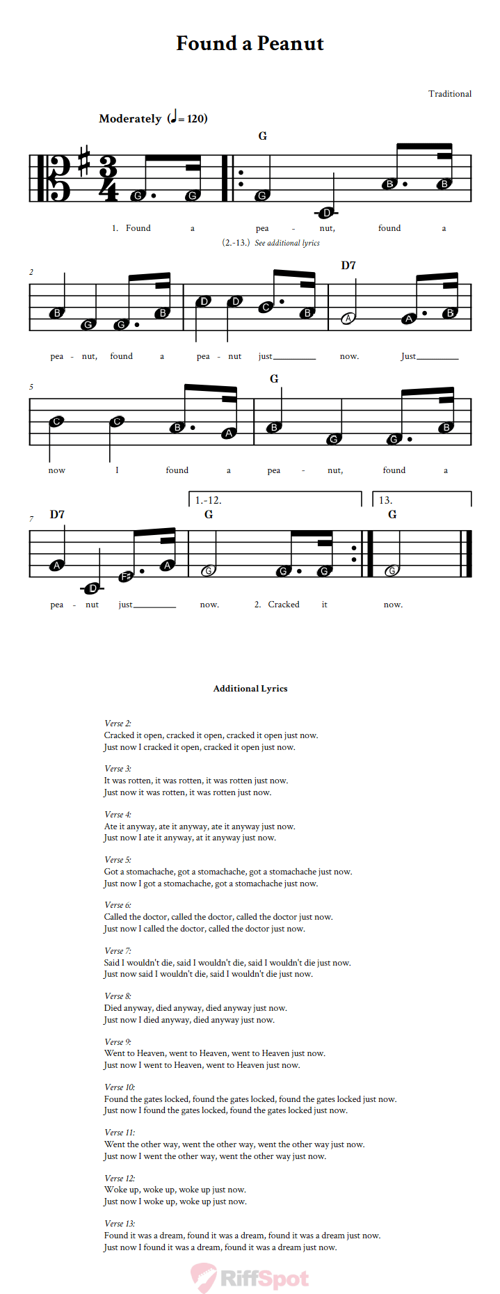 Found a Peanut Beginner Alto Clef Sheet Music With Letters for Note Names