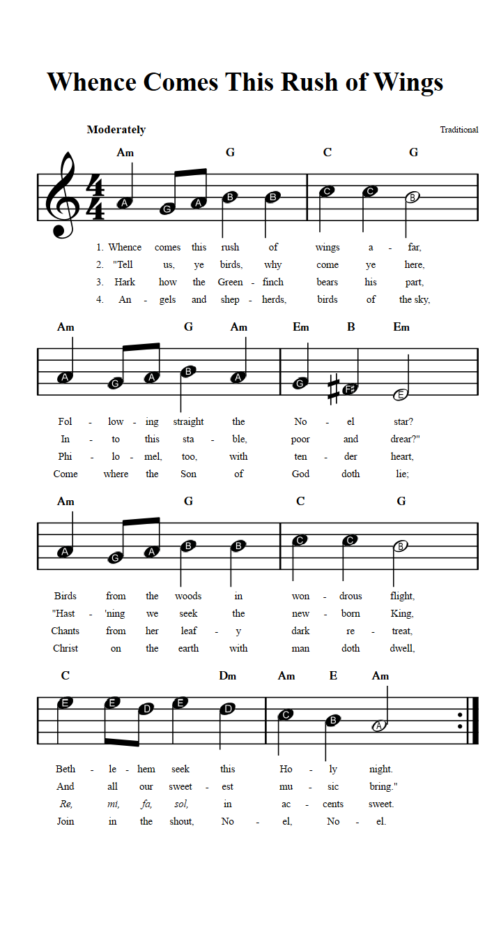Whence Comes This Rush of Wings  Beginner Sheet Music