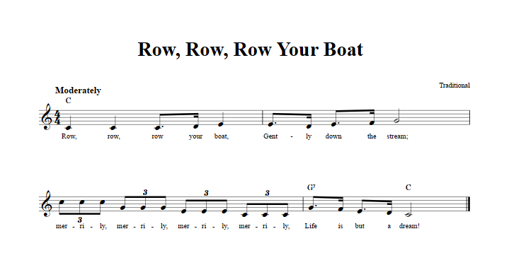 Row Your Boat Guitar Chords