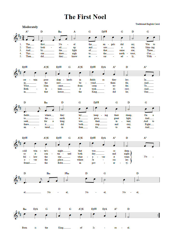 the first noel sheet music satb