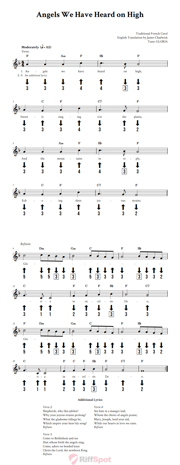 Angels We Have Heard on High Chromatic Harmonica Tab