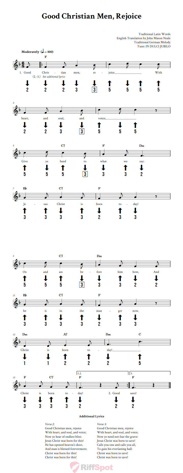 Good Christian Men Rejoice Chromatic Harmonica Tab