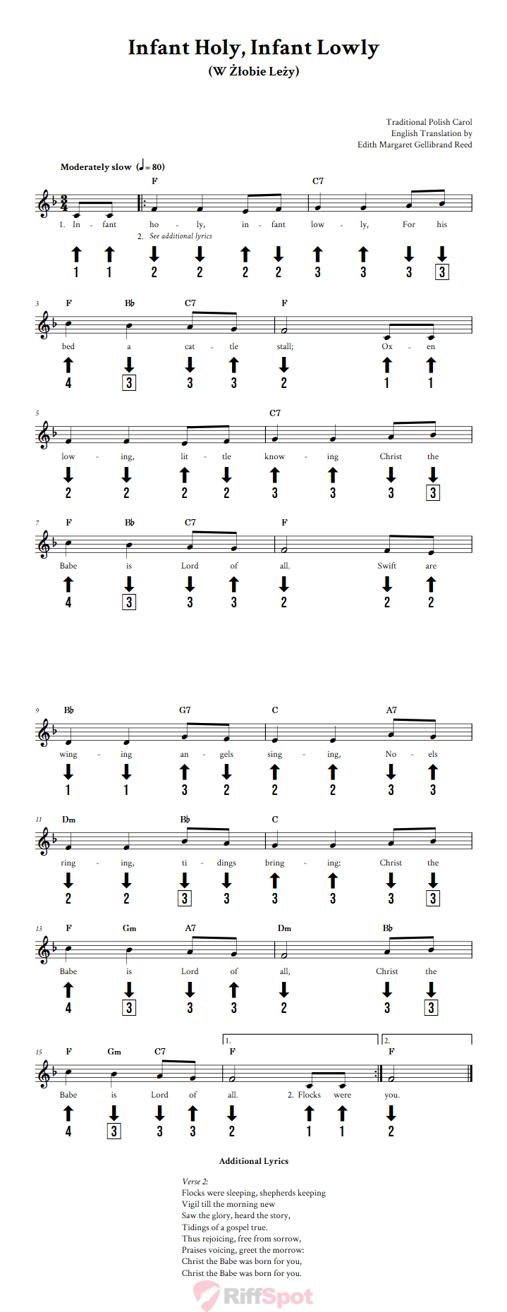 Infant Holy, Infant Lowly Chromatic Harmonica Tab