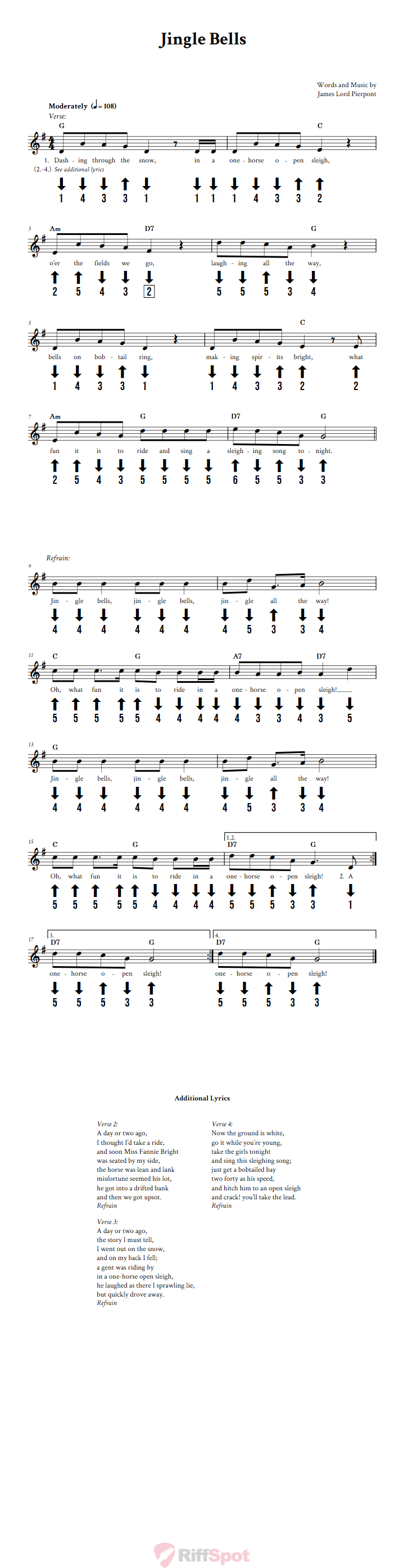 Jingle Bells Chromatic Harmonica Tab