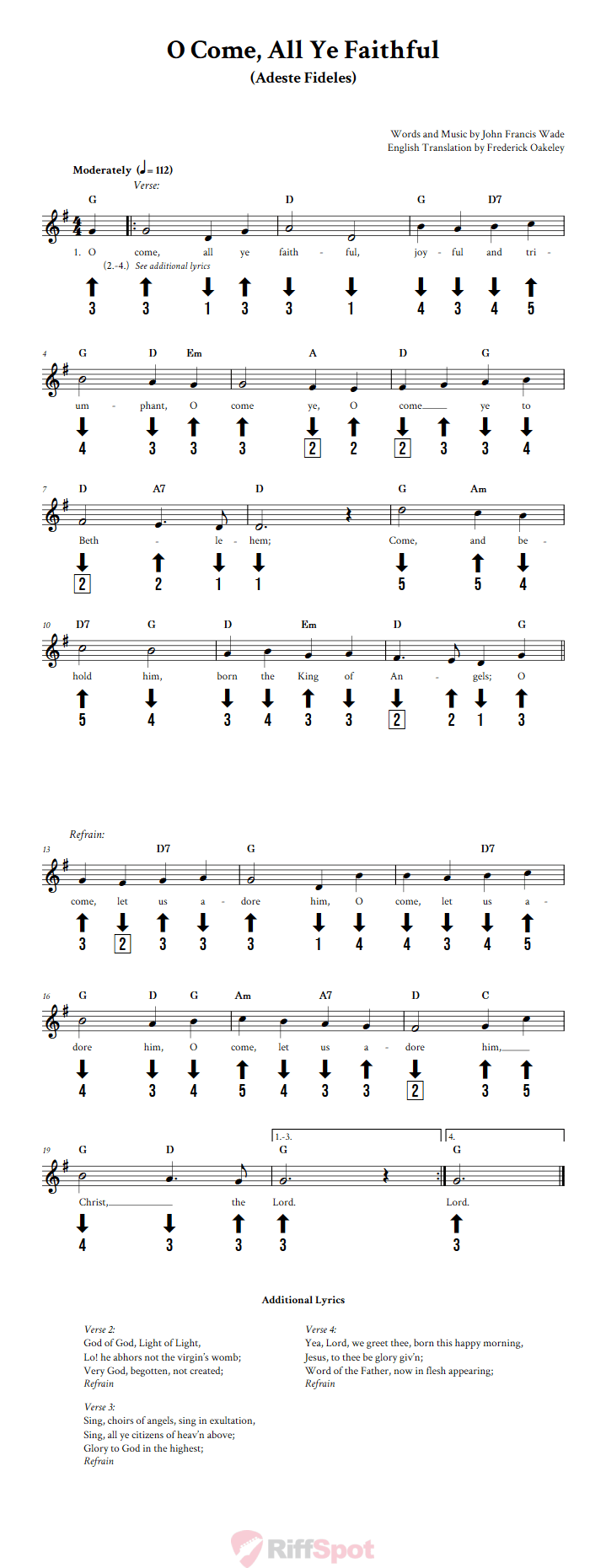 O Come, All Ye Faithful Chromatic Harmonica Tab
