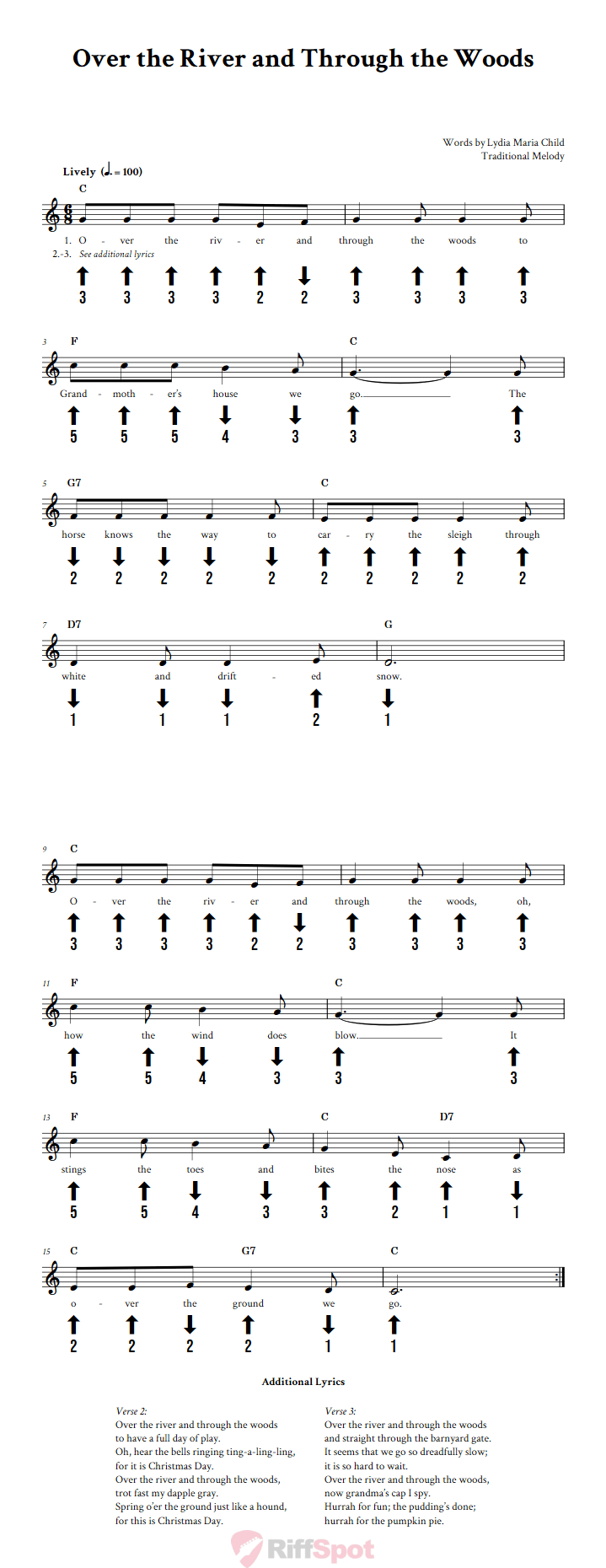 Over the River and Through the Woods Chromatic Harmonica Tab