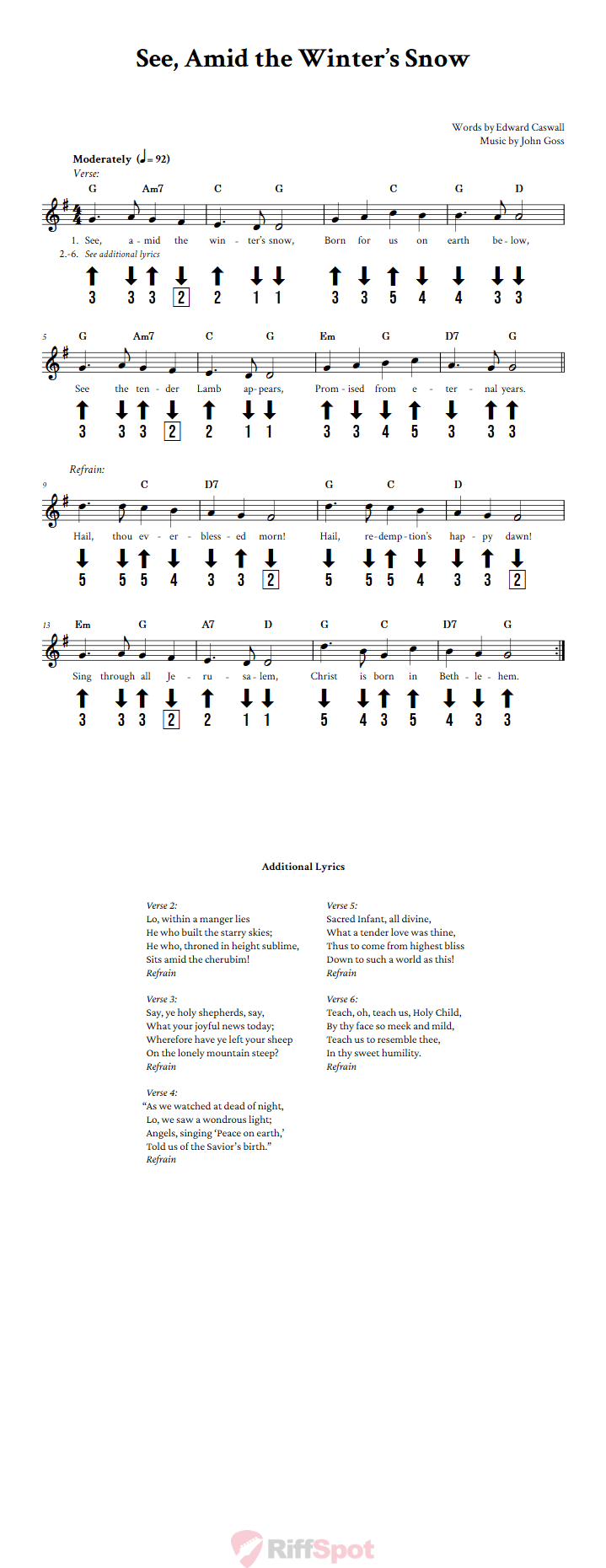 See, Amid the Winter's Snow Chromatic Harmonica Tab