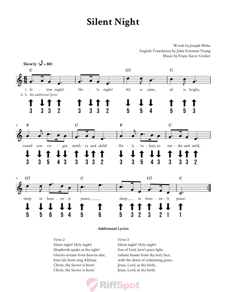 Silent Night Chromatic Harmonica Tab