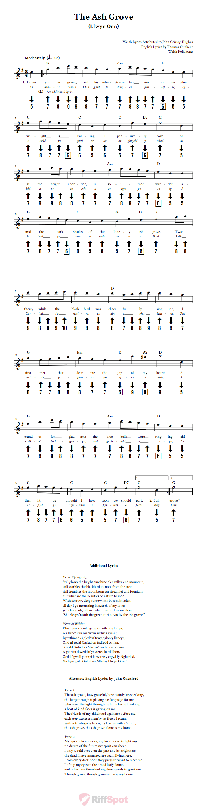The Ash Grove Chromatic Harmonica Tab