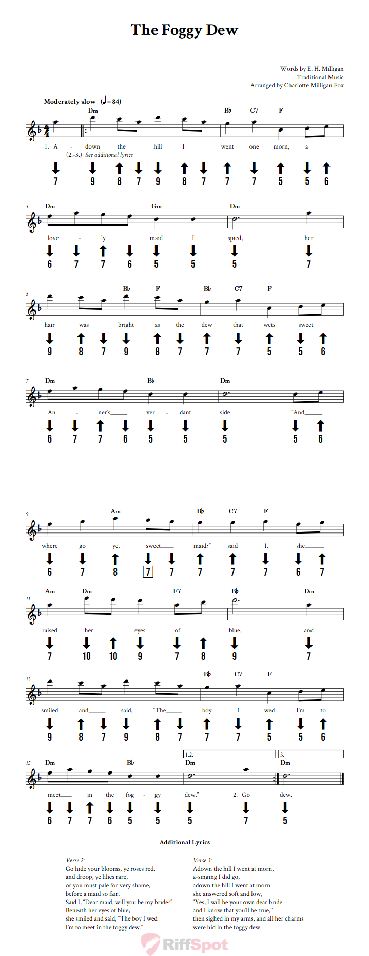 The Foggy Dew Chromatic Harmonica Tab