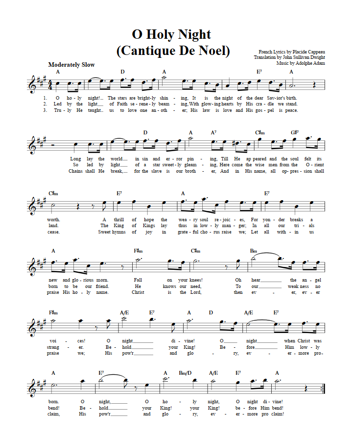 guitar chords to o holy night