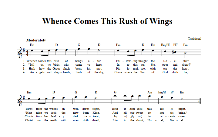 Whence Comes This Rush of Wings Treble Clef Sheet Music for E-Flat Instruments