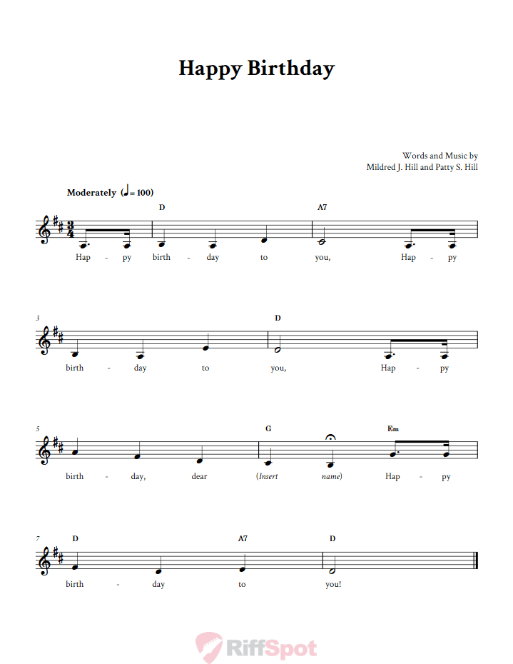 Happy Birthday Sheet Music for Horn and Other E-flat Instruments