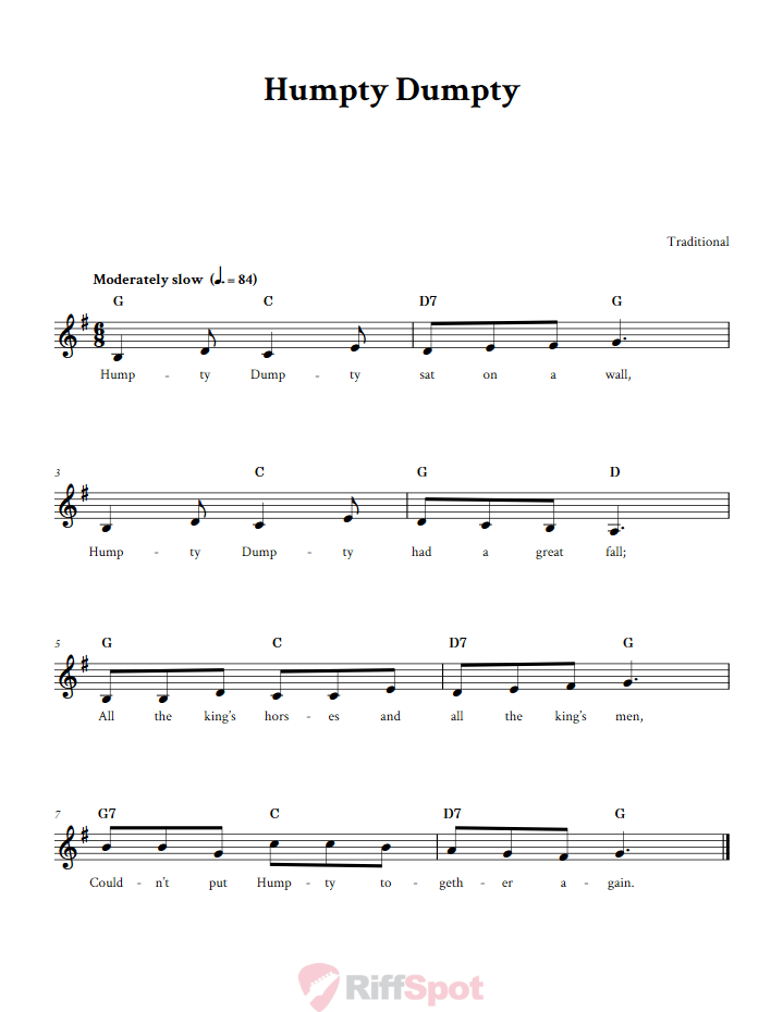 Humpty Dumpty Sheet Music for Horn and Other E-flat Instruments
