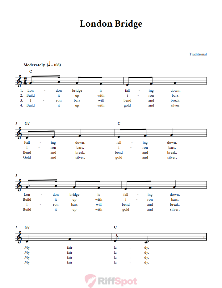 London Bridge Sheet Music for Horn and Other E-flat Instruments