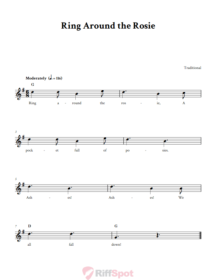 Ring Around the Rosie Sheet Music for Horn and Other E-flat Instruments