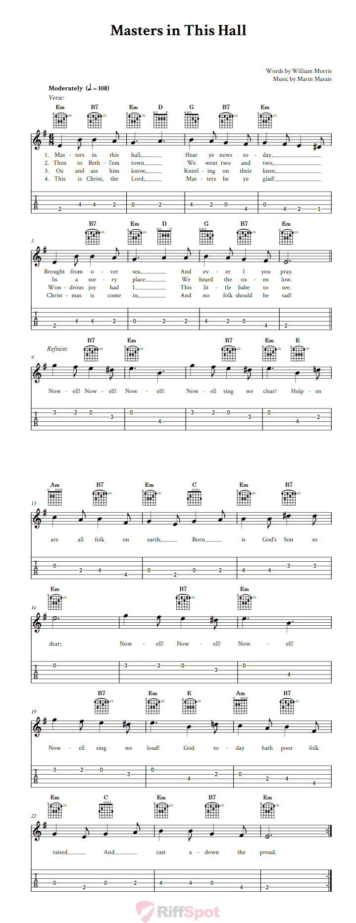 Masters in This Hall Guitalele Tab
