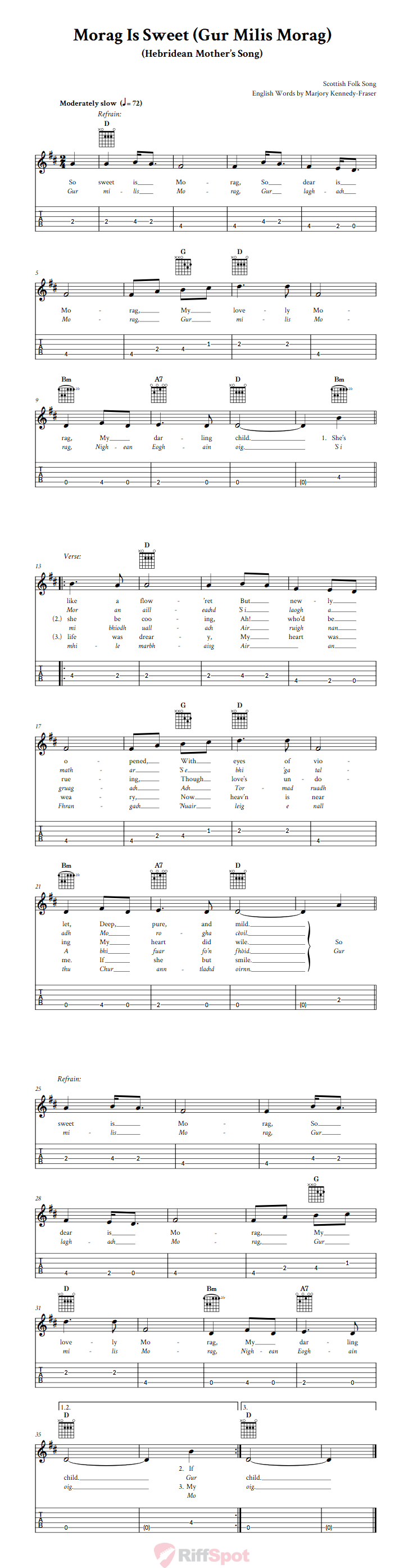 Morag Is Sweet  Guitalele Tab