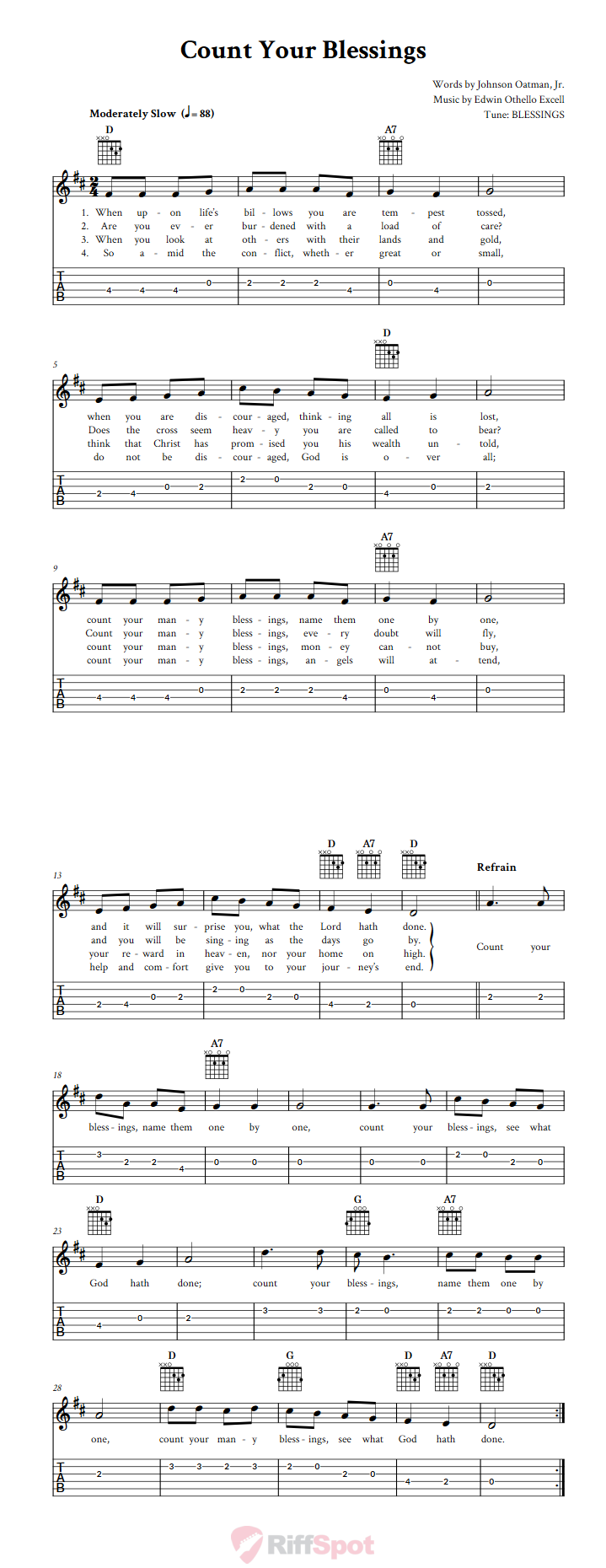 Count Your Blessings Guitar Tab