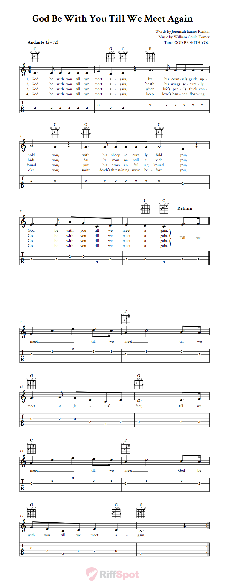 God Be with You Till We Meet Again Guitar Tab