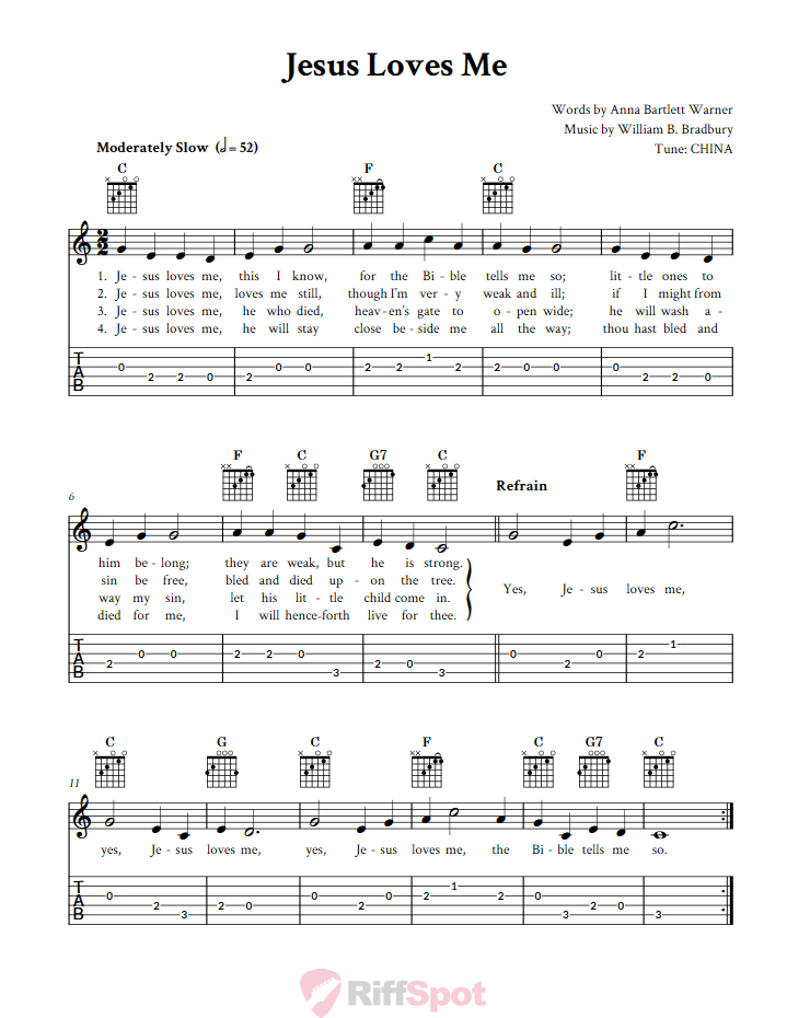 Jesus Loves Me Chords Sheet And Chords Collection Hot Sex Picture