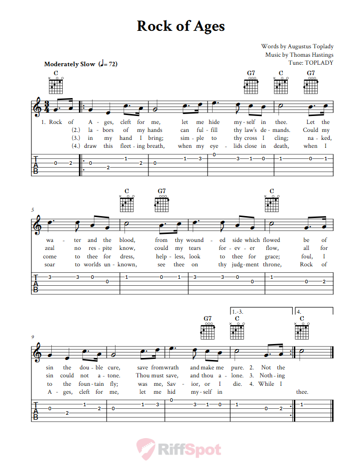 Rock of Ages Guitar Tab