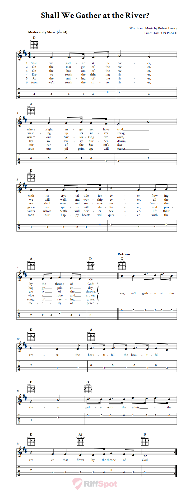 Shall We Gather at the River? Guitar Tab