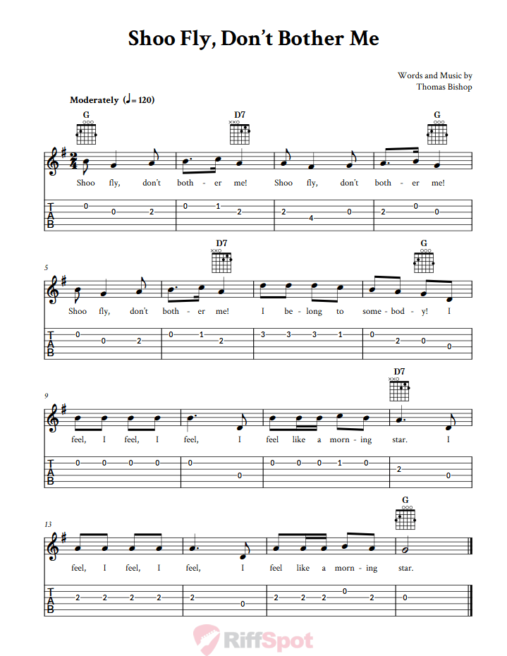 Shoo Fly, Don't Bother Me Guitar Tab