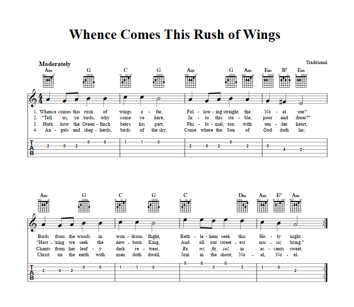 Whence Comes This Rush of Wings Guitar Tab