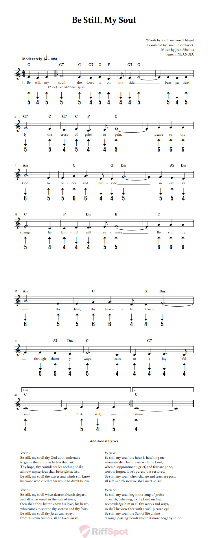 Be Still, My Soul Harmonica Tab