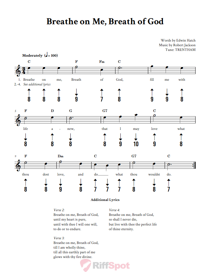 Breathe On Me, Breath Of God Harmonica Tab