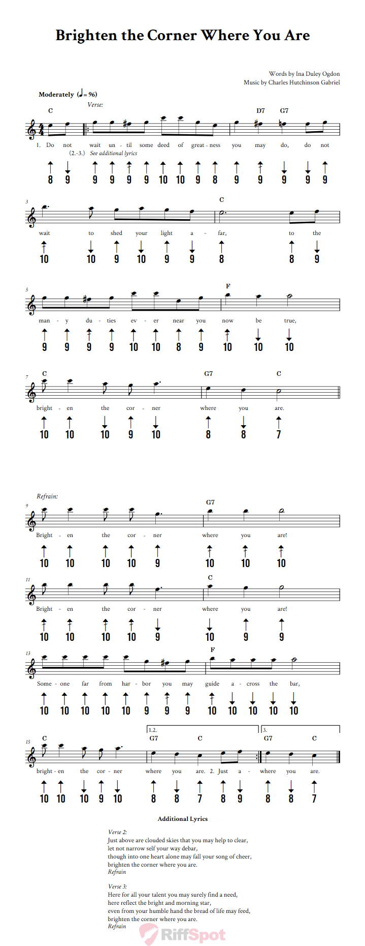 Brighten the Corner Where You Are Harmonica Tab
