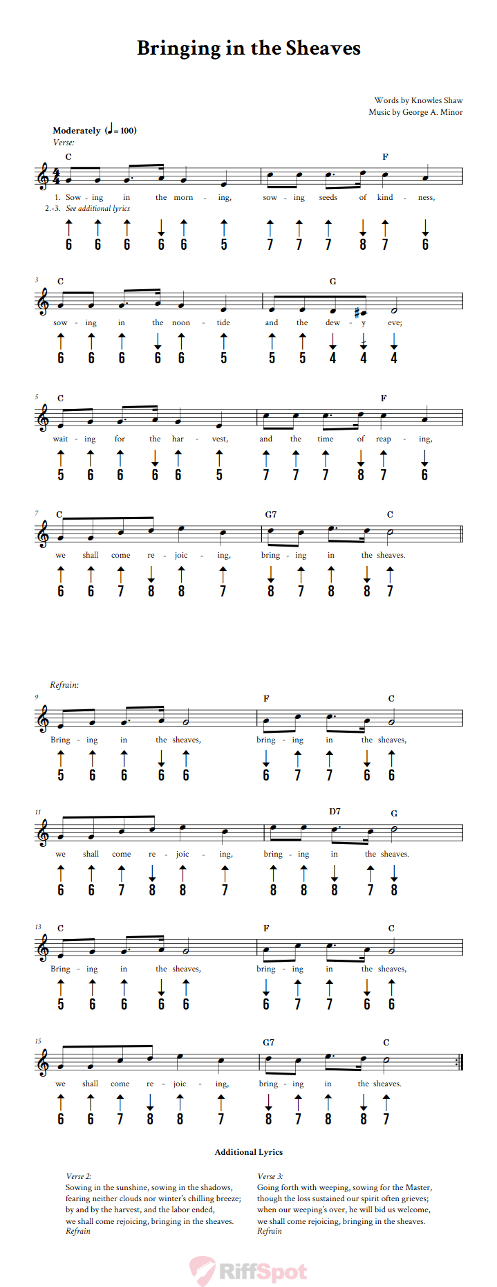 Bringing In The Sheaves Harmonica Tab