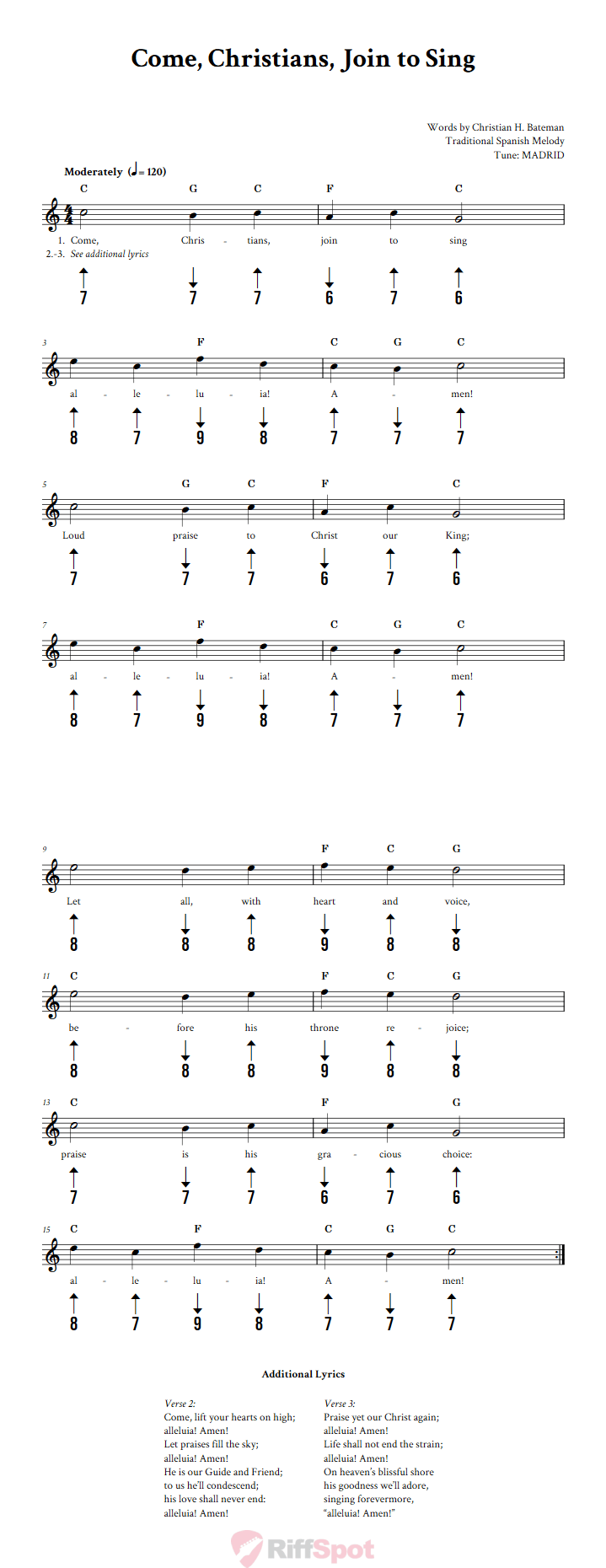 Come, Christians, Join to Sing Harmonica Tab