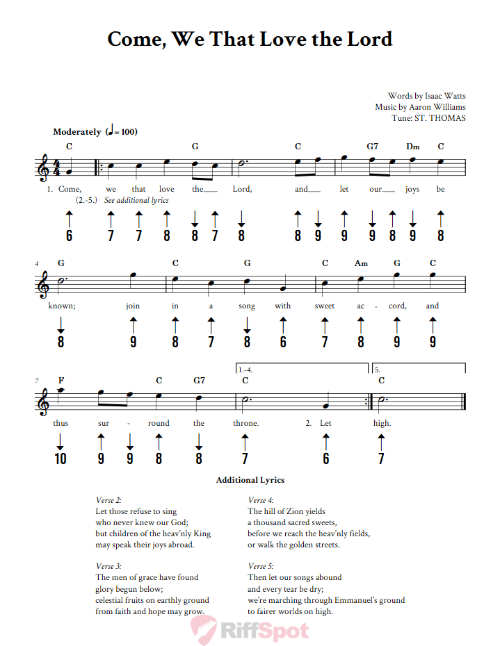 Come, We That Love the Lord Harmonica Tab