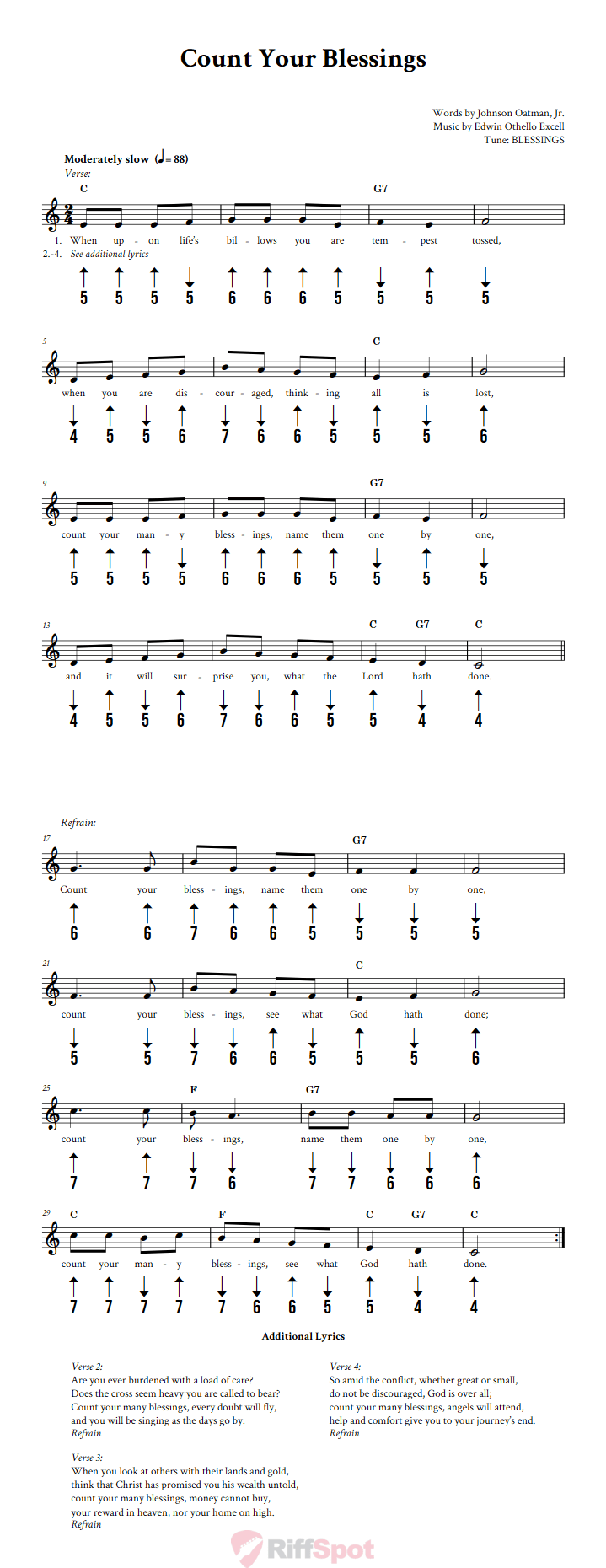 Count Your Blessings Harmonica Tab