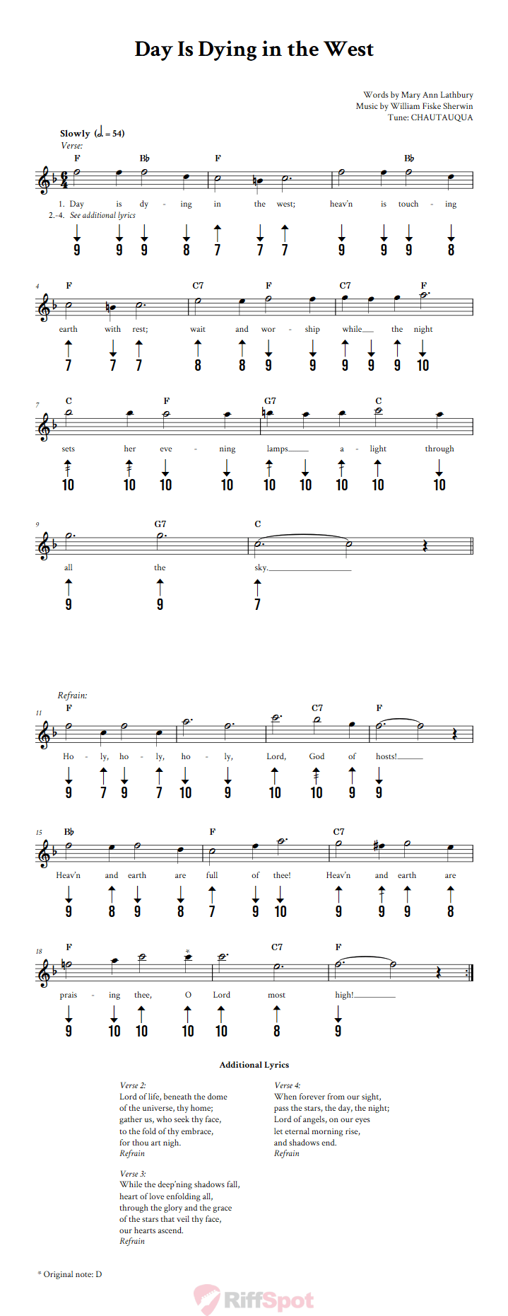 Day Is Dying in the West Harmonica Tab