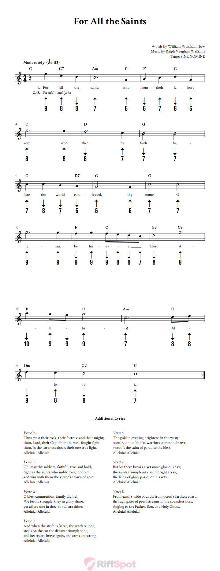 For All the Saints Harmonica Tab