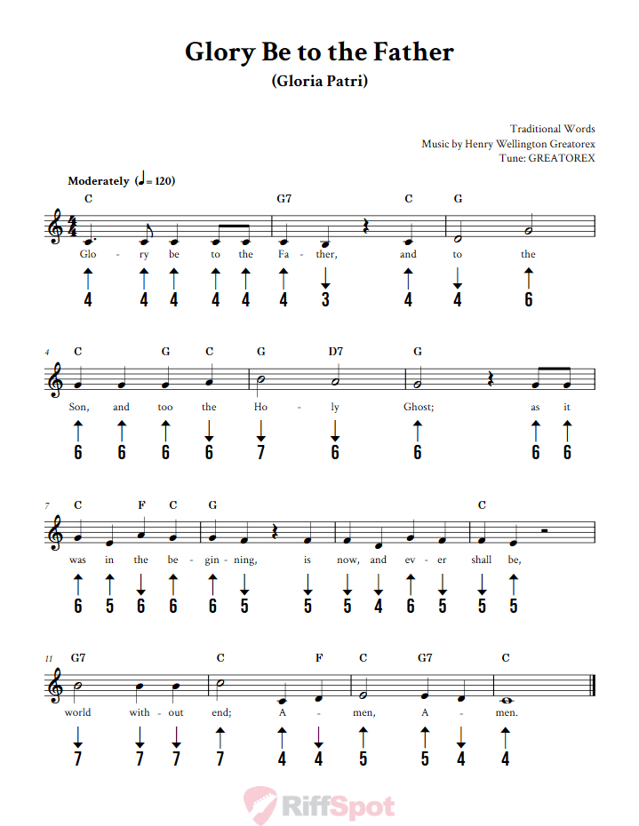 Glory Be to The Father Harmonica Tab