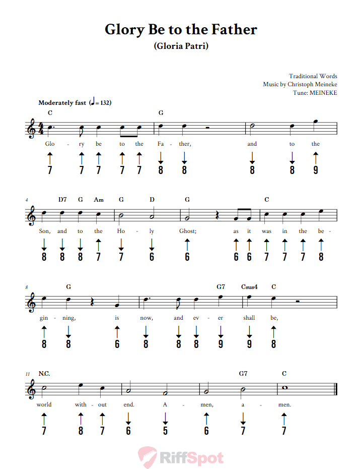 Glory Be to The Father Harmonica Tab