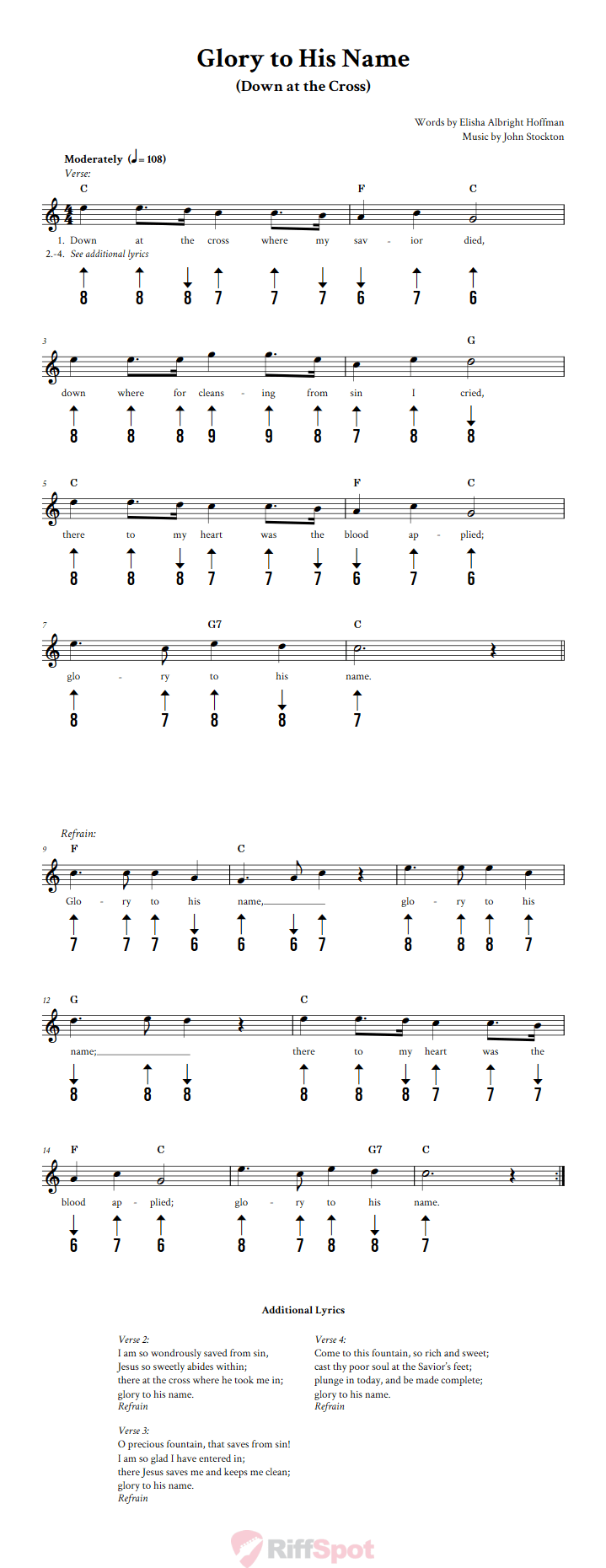Glory to His Name Harmonica Tab